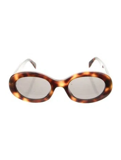 Pre-owned Celine Triomphe Round Sunglasses In Brown