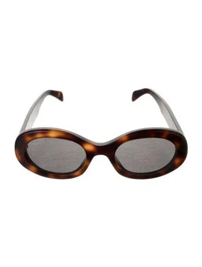 Pre-owned Celine Triomphe Round Sunglasses In Brown