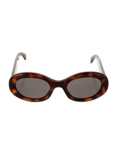 Pre-owned Celine Triomphe Round Sunglasses In Brown
