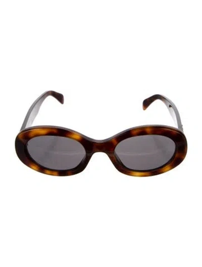 Pre-owned Celine Triomphe Round Sunglasses In Brown