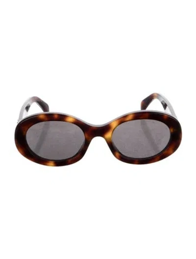 Pre-owned Celine Triomphe Round Sunglasses In Brown