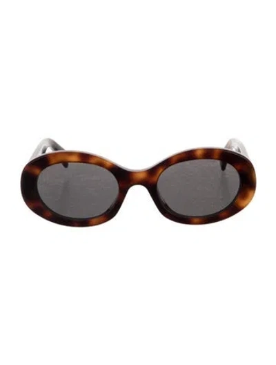 Pre-owned Celine Triomphe Round Sunglasses In Brown