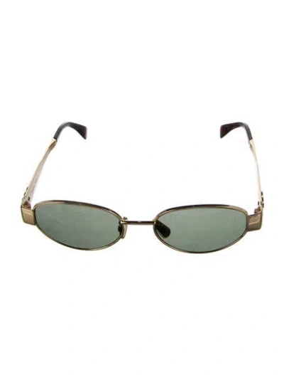 Pre-owned Celine Triomphe Round Sunglasses In Gold