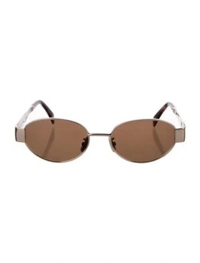 Pre-owned Celine Triomphe Round Sunglasses In Gold