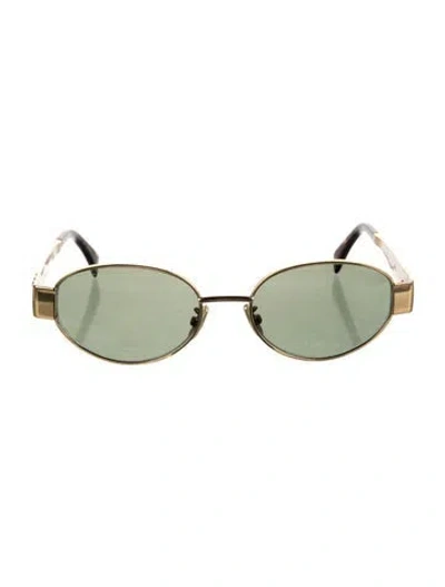 Pre-owned Celine Triomphe Round Sunglasses In Gold