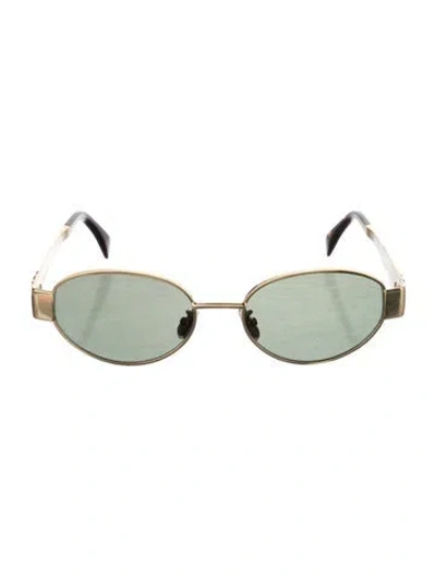 Pre-owned Celine Triomphe Round Sunglasses In Gold