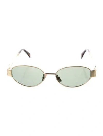 Pre-owned Celine Triomphe Round Sunglasses In Gold
