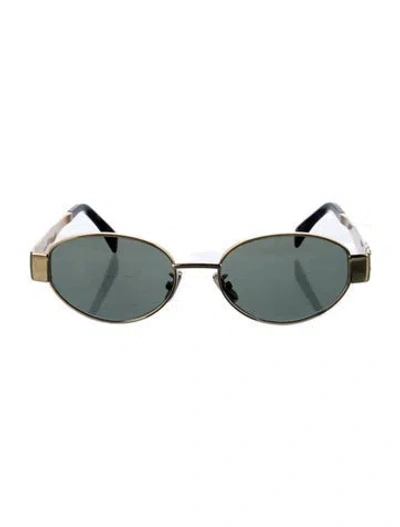 Pre-owned Celine Triomphe Round Sunglasses In Gold