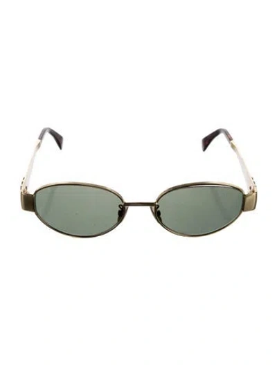 Pre-owned Celine Triomphe Round Sunglasses In Gold