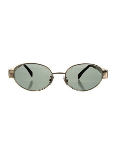 Pre-owned Celine Triomphe Round Sunglasses In Gold