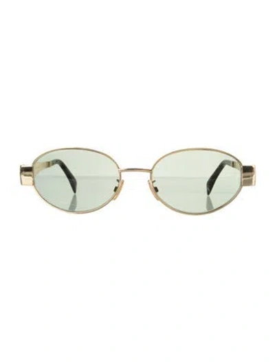 Pre-owned Celine Triomphe Round Sunglasses In Gold