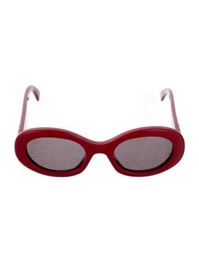 Pre-owned Celine Triomphe Round Sunglasses In Red