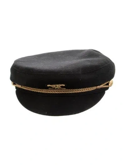 Pre-owned Celine Triomphe Sailor Cap In Black