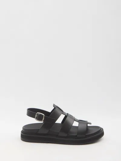 Celine Triomphe Sandals In Black