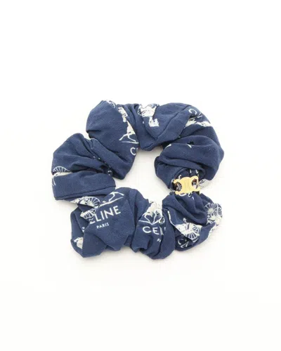 Celine Céline Triomphe Scrunchie In Blue
