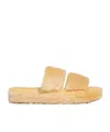 Celine Triomphe Shearling Slipper In Brown