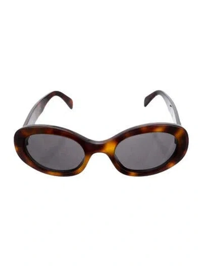 Pre-owned Celine Triomphe Shield Sunglasses In Brown