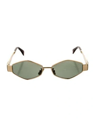 Pre-owned Celine Triomphe Shield Sunglasses In Gold