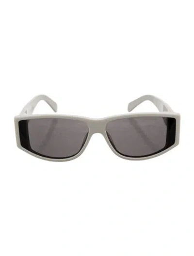 Pre-owned Celine Triomphe Shield Sunglasses In White
