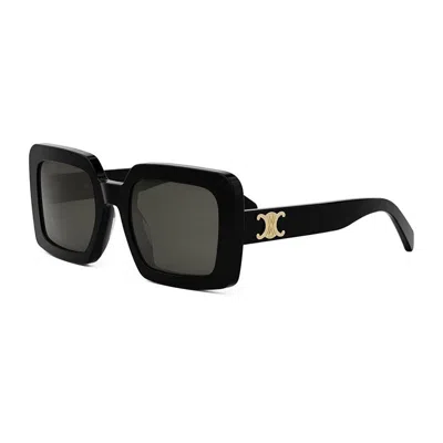Celine Triomphe Shiny Black Mini Sunglasses