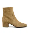 Celine Triomphe Short Boots In Brown