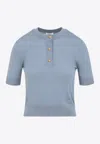 Celine Triomphe Short-sleeved Sweater In Blue