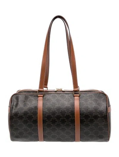 Pre-owned Celine Triomphe Shoulder Bag 2024 In Black