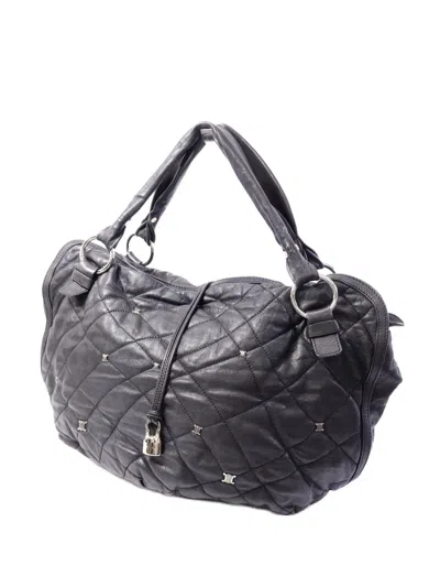 Pre-owned Celine Triomphe Shoulder Bag In Black
