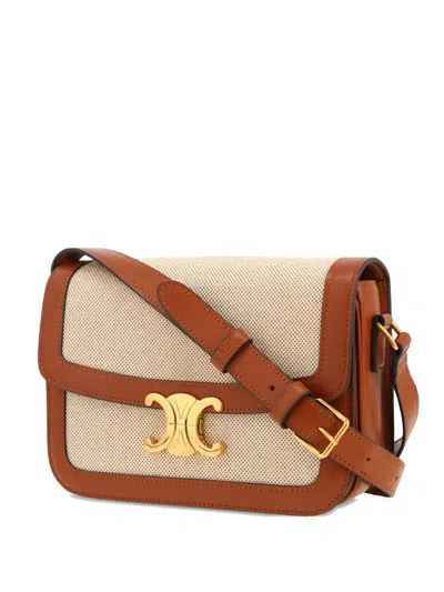 Pre-owned Celine Triomphe Shoulder Bag In Brown