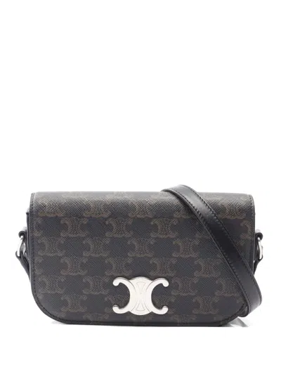 Pre-owned Celine Triomphe Shoulder Bag In Brown