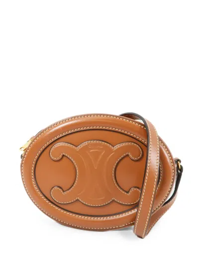 Pre-owned Celine Triomphe Shoulder Bag In Brown