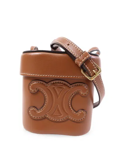 Pre-owned Celine Triomphe Shoulder Bag In Brown