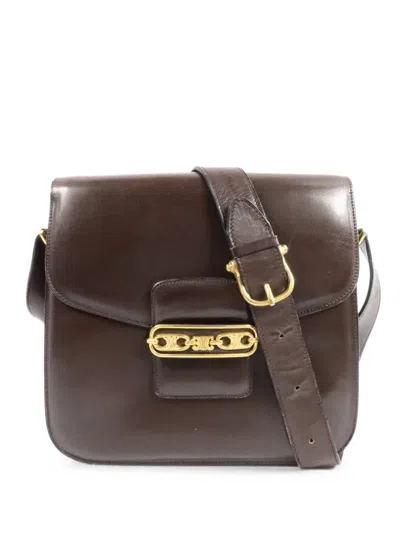 Pre-owned Celine Triomphe Shoulder Bag In Brown