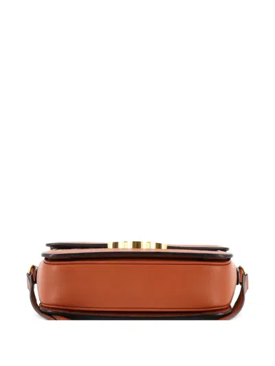 Pre-owned Celine Triomphe Shoulder Bag Canvas With Leather Teen Crossbody Bag In Brown