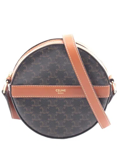 Celine Triomphe Shoulder Bag Coated (authentic Pre-loved) In Black