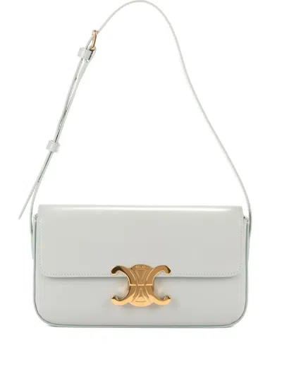 Pre-owned Celine Triomphe Shoulder Bag In Gray