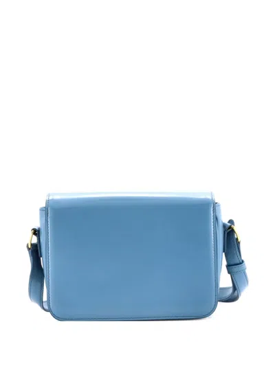 Pre-owned Celine Triomphe Shoulder Bag Smooth Calfskin Teen Crossbody Bag In Blue