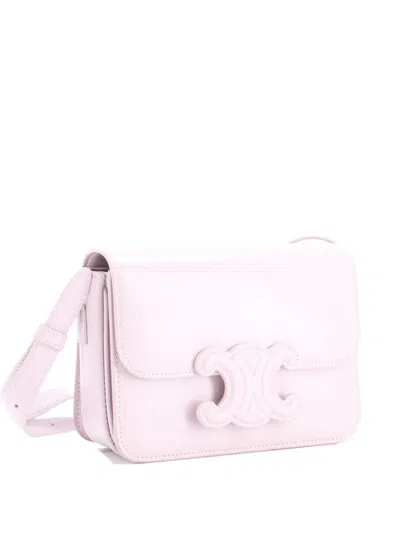 Pre-owned Celine Triomphe Shoulder Bag Smooth Calfskin Teen Crossbody Bag In Pink