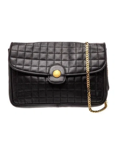 Pre-owned Celine Triomphe Shoulder Bag Vintage In Black