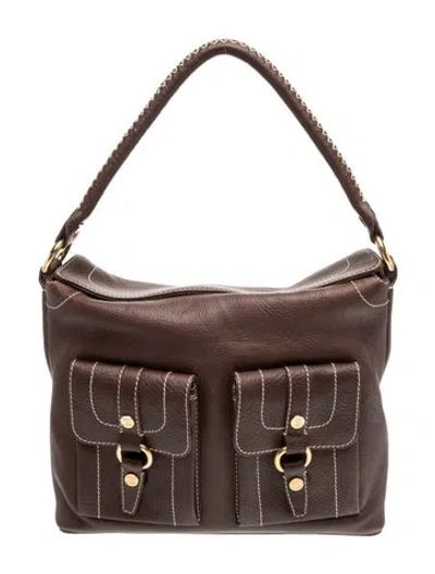 Pre-owned Celine Triomphe Shoulder Bag Vintage In Brown