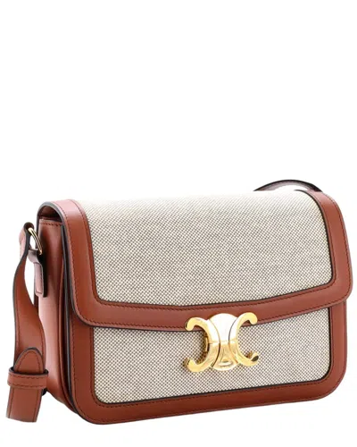 Celine Triomphe Shoulder Bag With Medium (authentic Pre-loved) In Brown