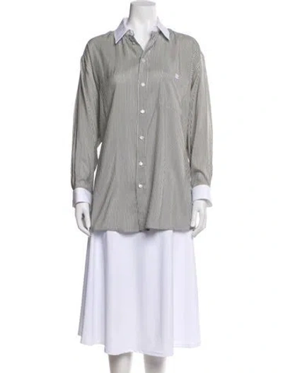 Pre-owned Celine Triomphe Silk Dress Shirt In Multi