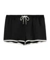 Celine Triomphe Silk Satin Mini Shorts In Black