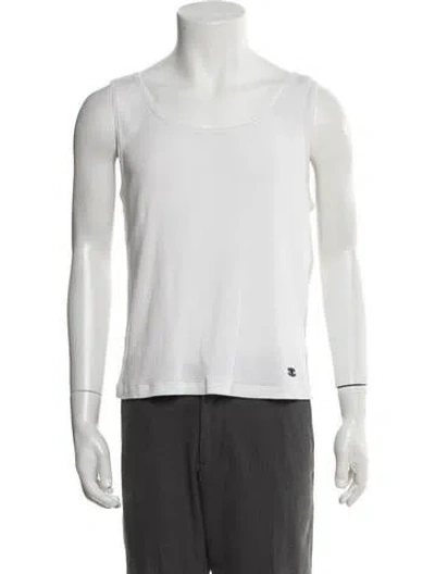 Pre-owned Celine Triomphe Silk T-shirt In White