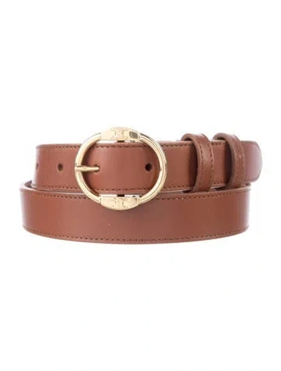Pre-owned Celine Triomphe Skinny Belt In Brown