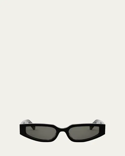Celine Triomphe Sleek Acetate Cat-eye Sunglasses In Black