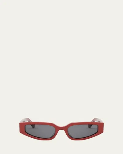 Celine Triomphe Sleek Red Acetate Cat-eye Sunglasses In Red