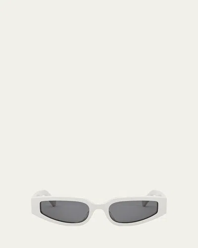 CELINE TRIOMPHE SLEEK WHITE ACETATE CAT-EYE SUNGLASSES