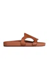 Celine Troimphe Leather Sandal In Brown
