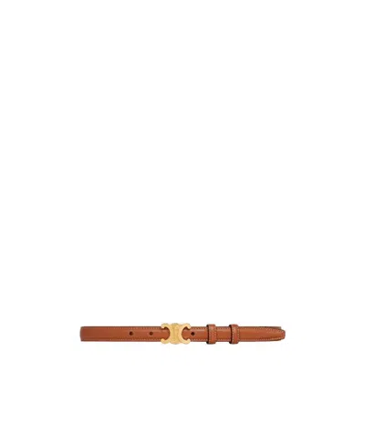 Celine Triomphe Small Belt In Brown